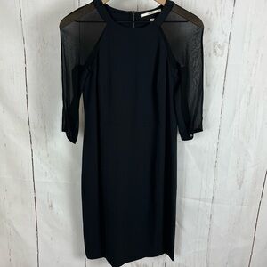 J Brand black dress mesh silk sleeves size 2